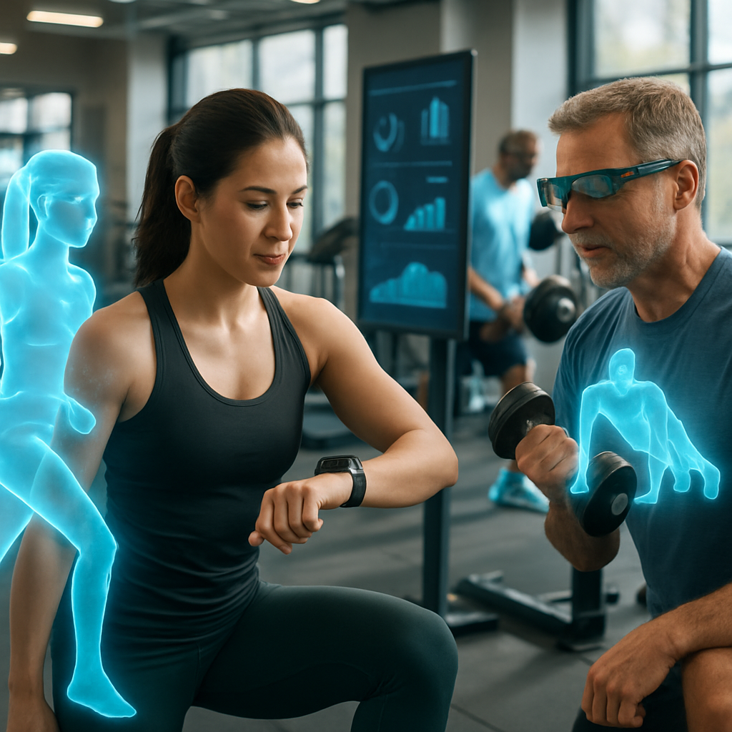 Virtual trainer tools displayed on fitness devices illustrating smart training plans